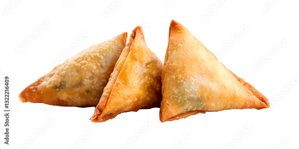 Golden Triangle Delights: Three savory pastries, each a golden-brown triangle, stand ready to tantalize the taste buds, perfect for a culinary adventure. Golden Triangle Delights: Three savory pastries, each a golden-brown triangle, stand ready to tantalize the taste buds, perfect for a culinary adventure.