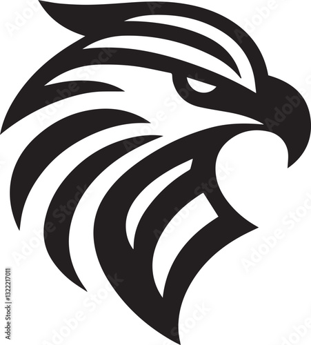 Vector Eagle Silhouette Black and White

