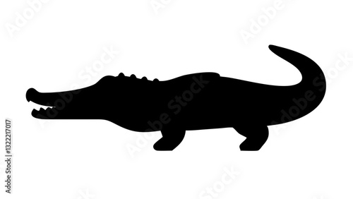 a silhouette of a crocodile with its mouth open, showcasing its sharp teeth