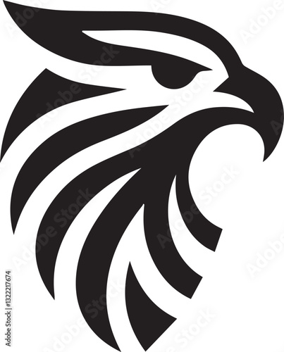 Vector Eagle Silhouette Black and White

