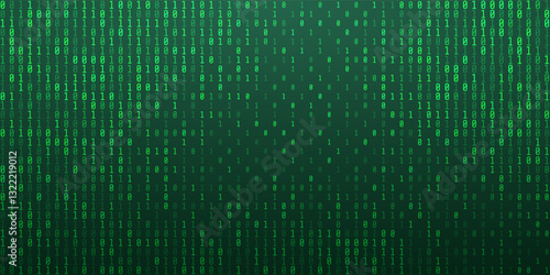 Digital data technology concept. Green futuristic cyberspace. Vector illustration