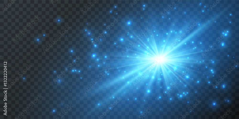 Fototapeta premium Bright flash effect with rays and glare. Light light blur effect. Vector illustration