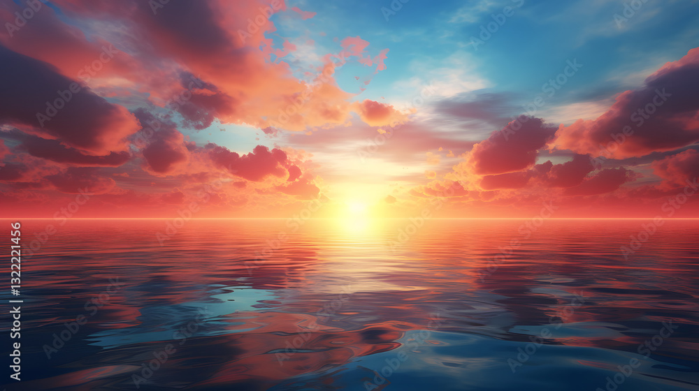 Fototapeta premium A beautiful sunset over the ocean