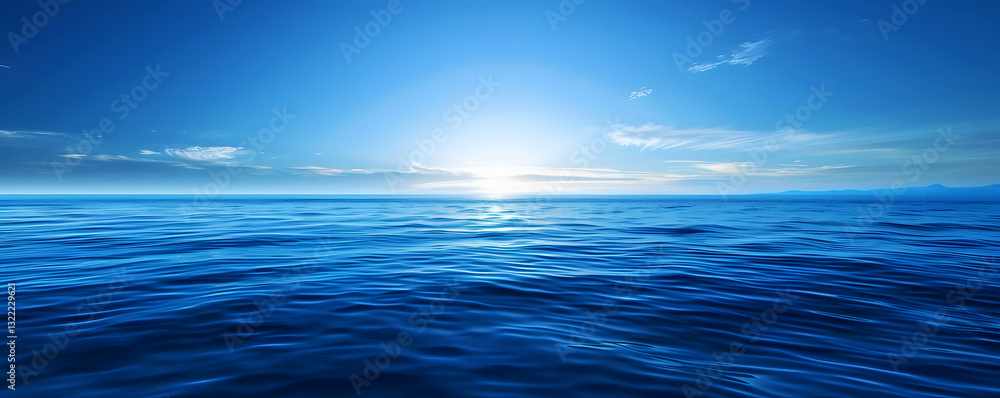 Fototapeta premium The ocean is blue and calm