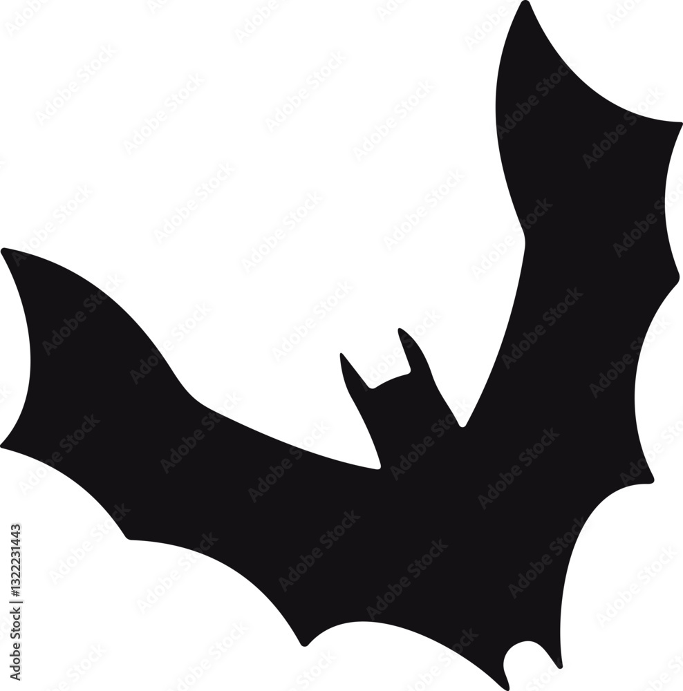 Bat horror flat. Sticker with black mouse for Halloween decoration. Simple icon with animal. Silhouette of flying bat Bat horror flat. Sticker with black mouse for Halloween decoration. Simple icon with animal. Silhouette of flying bat