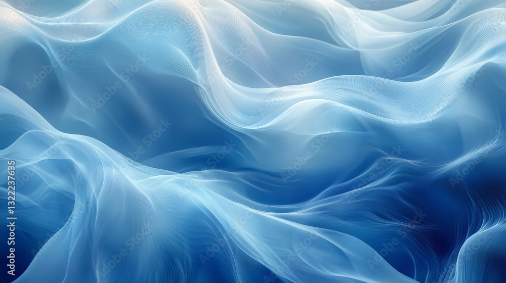 Obraz premium Abstract Blue Wave for Fluid and Modern Design