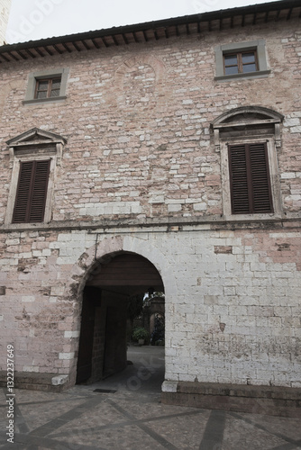 Ancient building in Spello, Umbria Region, Italy