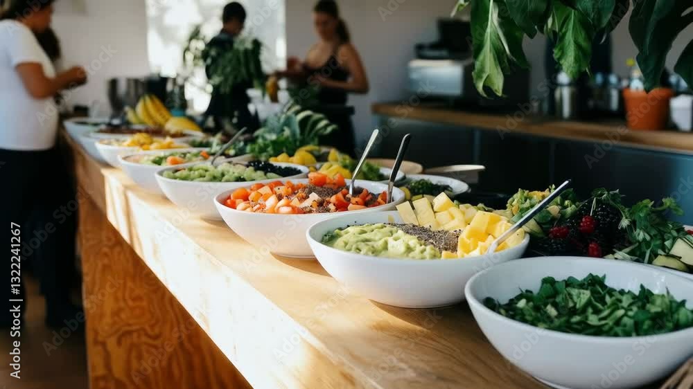 Vibrant Healthy Food Buffet: A Delightful Array of Fresh Ingredients Vibrant Healthy Food Buffet: A Delightful Array of Fresh Ingredients