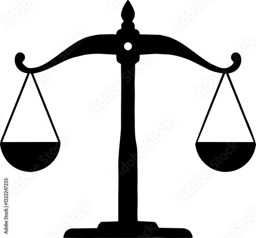 Weight Scale Icon. Scale icon in flat style. Libra symbol, balance sign. Justice scale Vector