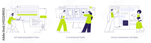 IT software abstract concept vector illustrations.