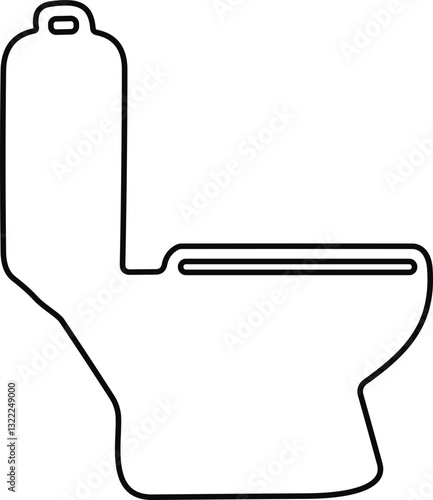 Toilet line icon bowl sanitaryware vector bathroom. Bidet toilet icon