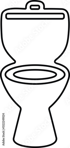 Toilet line icon bowl sanitaryware vector bathroom. Bidet toilet icon