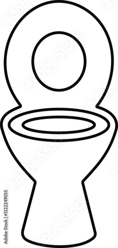 Toilet line icon bowl sanitaryware vector bathroom. Bidet toilet icon