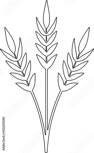 Bunche of wheat or rye ear with whole grain. Wheat wreath and grain spikes icon. Vector illustration