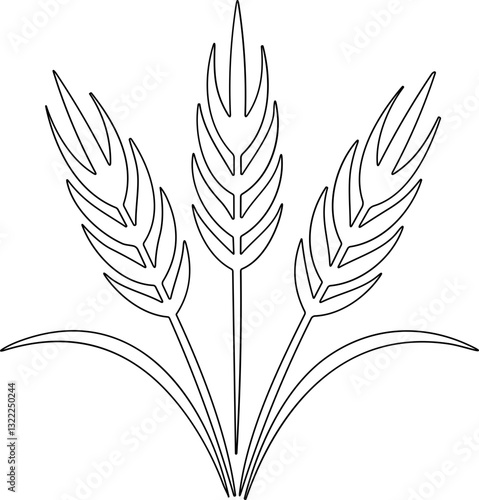 Bunche of wheat or rye ear with whole grain. Wheat wreath and grain spikes icon. Vector illustration