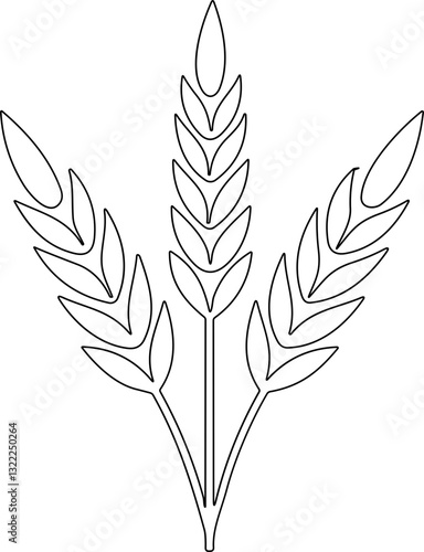 Bunche of wheat or rye ear with whole grain. Wheat wreath and grain spikes icon. Vector illustration