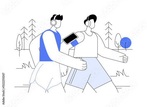 Jogging isolated cartoon vector illustrations.