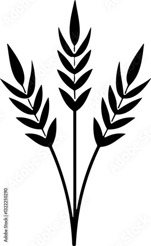 Bunche of wheat or rye ear with whole grain. Wheat wreath and grain spikes icon. Vector illustration