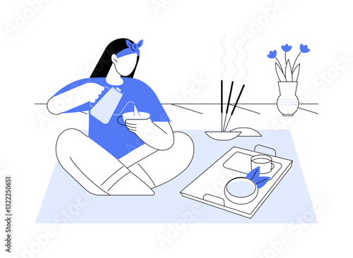Tea ceremony isolated cartoon vector illustrations.