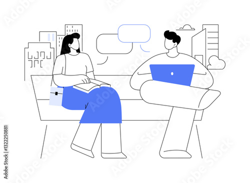 Getting to know each other isolated cartoon vector illustrations.