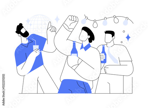 Bachelor party isolated cartoon vector illustrations.