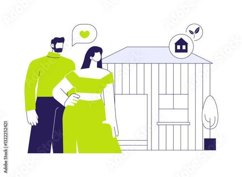 Tiny home abstract concept vector illustration.