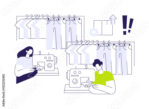Overproduction abstract concept vector illustration.