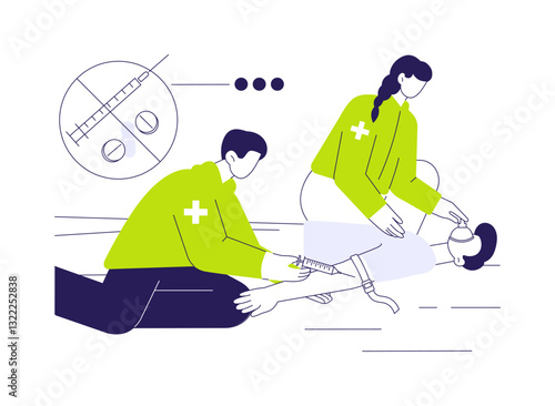 Overdose treatment abstract concept vector illustration.