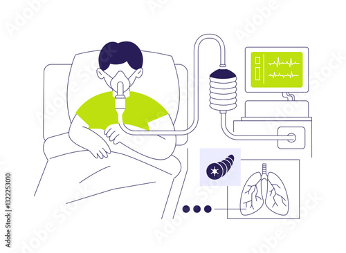 Breathing problems abstract concept vector illustration.