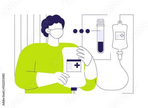 Plasma donation abstract concept vector illustration.
