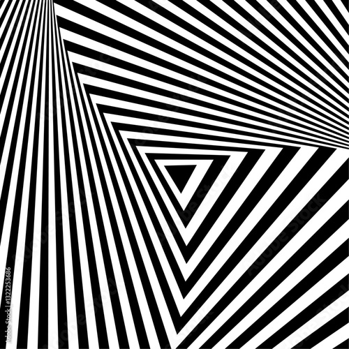 Abstract Geometric Op Art Design. Striped Lines Texture.