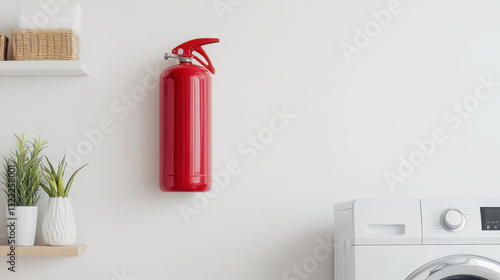 Home fire safety: proper placement of fire extinguisher in laundry room