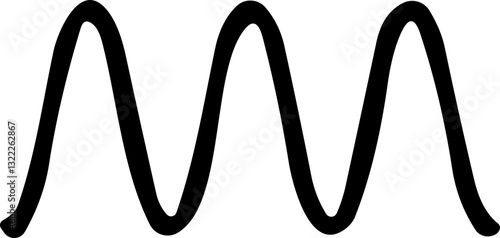Sound wave icon. Analog and digital audio signal and graph. Music equalizer. Interference voice recording. High frequency radio wave. Vector illustration.