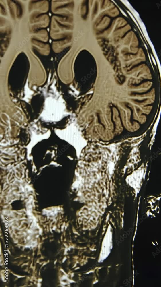 Detailed MRI scan revealing brain structure and potential abnormalities ...