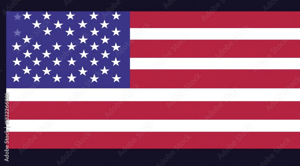 Fototapeta premium Graphic Illustration of United States of America Flag with Stars and Stripes
