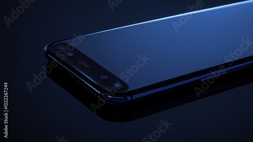 Wallpaper Mural A sleek navy blue frame, the silhouette of an smartphone, devoid of a background, poised for a digital mockup, ready to showcase its sleek design and minimalist aesthetic. Torontodigital.ca