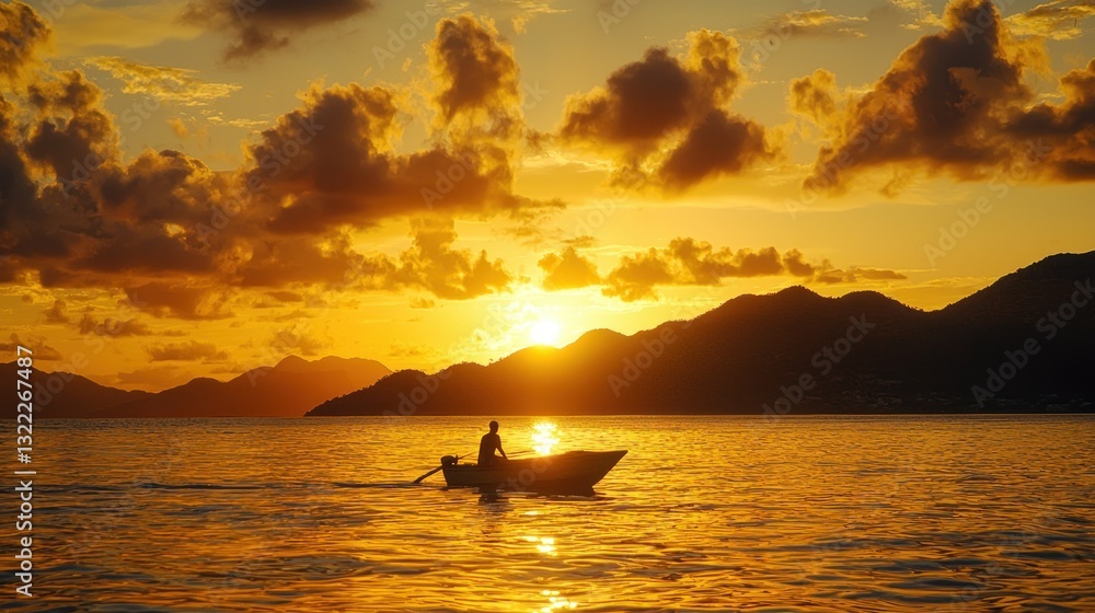 Fisherman's Sunset Voyage on Tropical Seas Fisherman's Sunset Voyage on Tropical Seas
