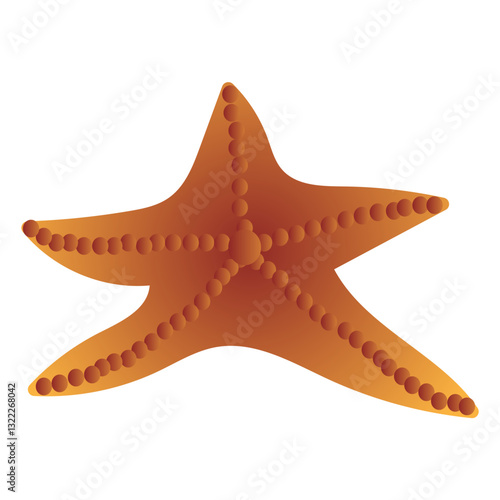 Starfish. Inhabitant of the underwater world. Vector illustration isolated on white background.
