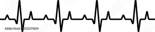 Heartbeat line. Heart pulse . Emergency EKG monitoring. Electrocardiogram. vector illustration