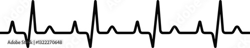 Heartbeat Line – Emergency EKG Monitoring Vector Illustration