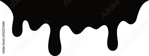 Dripping Paint and Liquid Flow – Ink, Chocolate, Oil, and Molten Drops | Vector Illustration