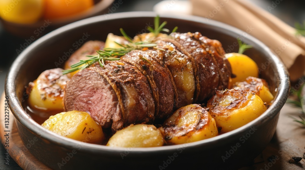 Roasted Rosemary Lamb with Potatoes. Roasted Rosemary Lamb with Potatoes.