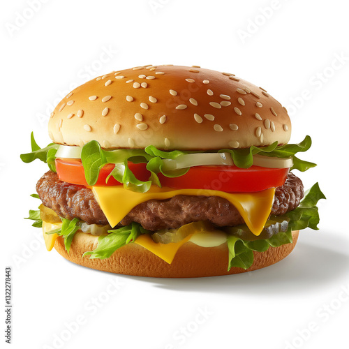 Generative AI_Fast Food Cheeseburger with Fries | Tasty and Satisfying Meal