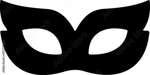 Carnival mask flat icon. Simple black icons of masquerade mask, for party, parade and carnival, for Mardi Gras and Halloween. Mask elements. Face mask