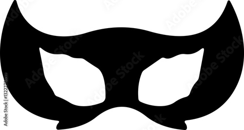 Carnival mask flat icon. Simple black icons of masquerade mask, for party, parade and carnival, for Mardi Gras and Halloween. Mask elements. Face mask