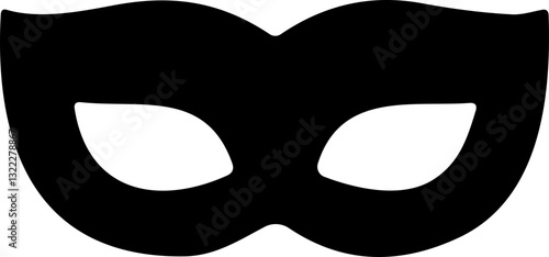 Carnival mask flat icon. Simple black icons of masquerade mask, for party, parade and carnival, for Mardi Gras and Halloween. Mask elements. Face mask