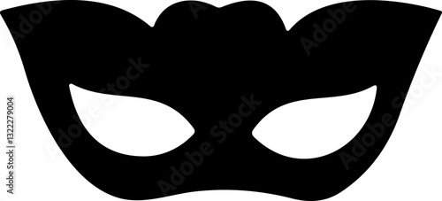 Carnival mask flat icon. Simple black icons of masquerade mask, for party, parade and carnival, for Mardi Gras and Halloween. Mask elements. Face mask