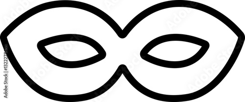 Carnival mask line icon. Simple black icons of masquerade mask, for party, parade and carnival, for Mardi Gras and Halloween. Mask elements. Face mask