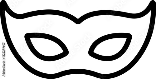 Carnival mask line icon. Simple black icons of masquerade mask, for party, parade and carnival, for Mardi Gras and Halloween. Mask elements. Face mask