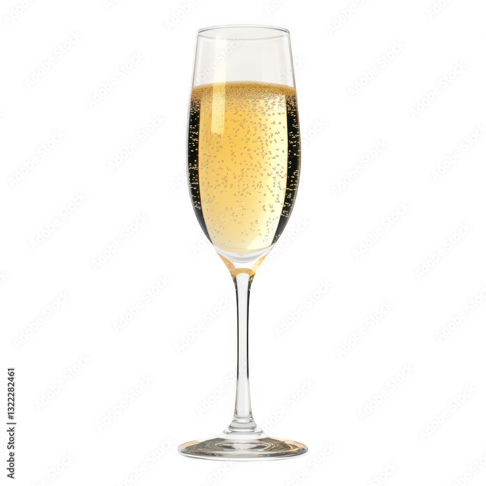 Elegant Champagne Flute with Bubbling Champagne on a Neutral Background Elegant Champagne Flute with Bubbling Champagne on a Neutral Background